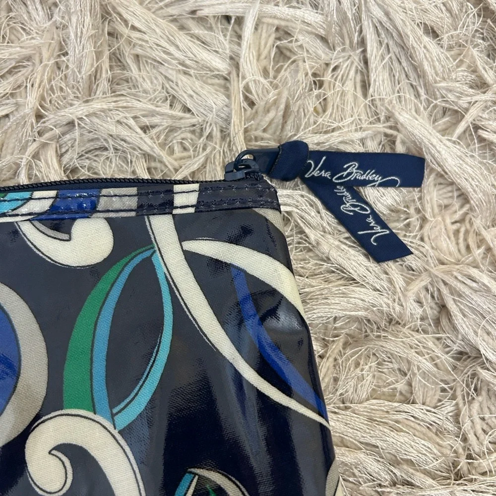 Vera Bradley Vinyl-Lined Makeup Toiletry Bag in Mediterranean Blue RETIRED